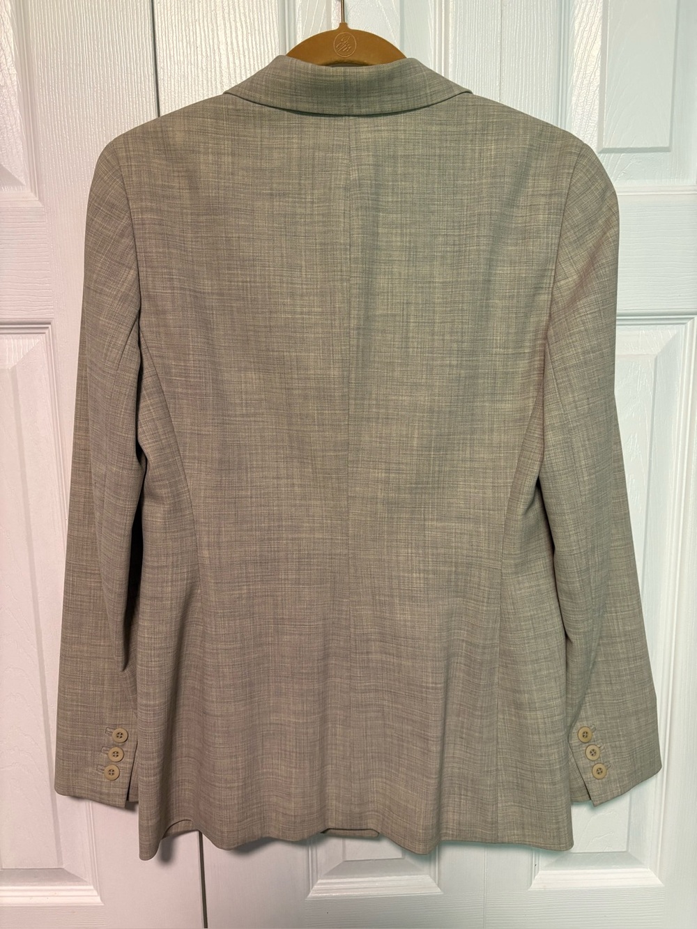 Anne Klein Classic Two-Button Jacket in Light Heather Grey - 94% wool 6% spandex